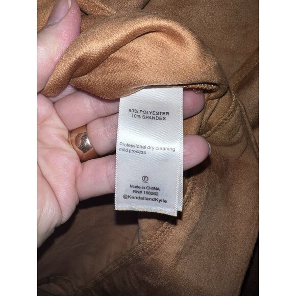 Kendall + Kylie Cropped jacket womens Sz L faux suede button front boho western - Picture 5 of 9